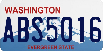 WA license plate ABS5016