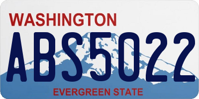 WA license plate ABS5022