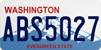 WA license plate ABS5027