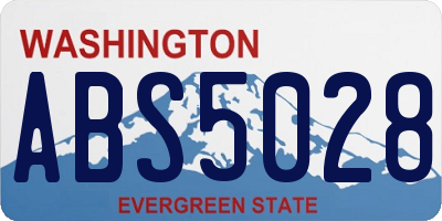 WA license plate ABS5028