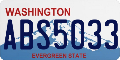 WA license plate ABS5033