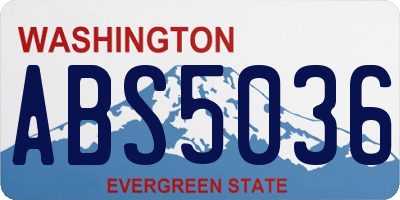 WA license plate ABS5036
