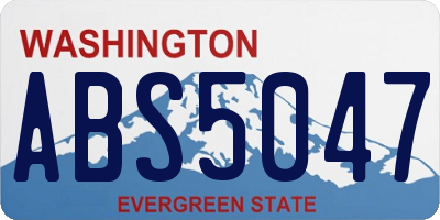WA license plate ABS5047