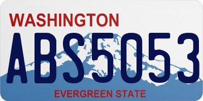 WA license plate ABS5053