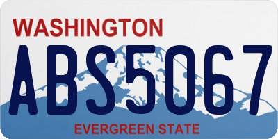 WA license plate ABS5067