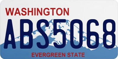 WA license plate ABS5068