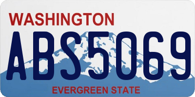 WA license plate ABS5069