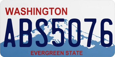 WA license plate ABS5076
