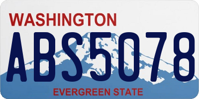 WA license plate ABS5078