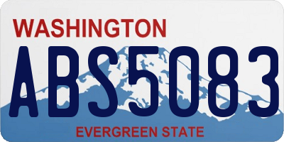 WA license plate ABS5083