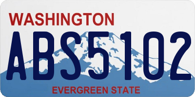 WA license plate ABS5102