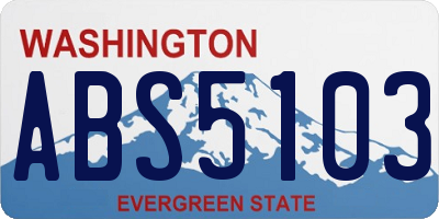 WA license plate ABS5103