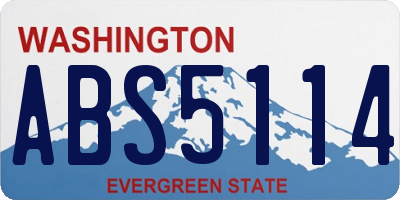 WA license plate ABS5114