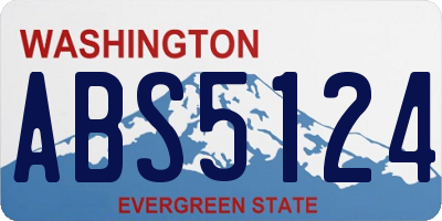 WA license plate ABS5124