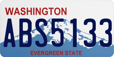 WA license plate ABS5133