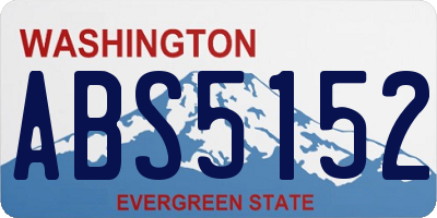 WA license plate ABS5152
