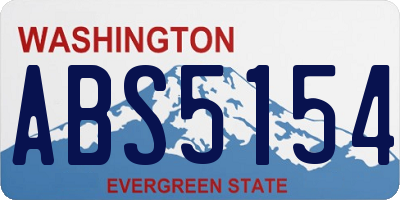 WA license plate ABS5154