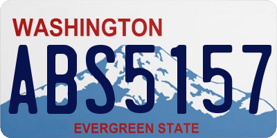 WA license plate ABS5157