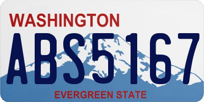 WA license plate ABS5167