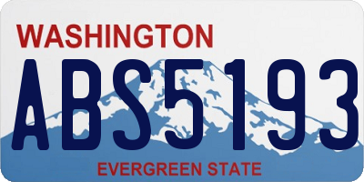 WA license plate ABS5193