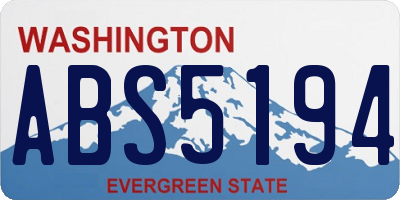 WA license plate ABS5194