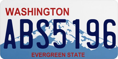 WA license plate ABS5196