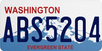 WA license plate ABS5204