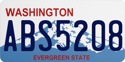 WA license plate ABS5208
