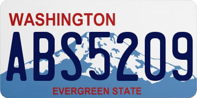WA license plate ABS5209