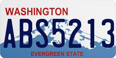 WA license plate ABS5213
