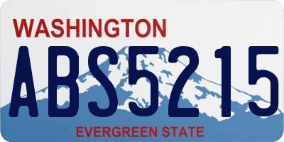 WA license plate ABS5215