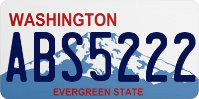 WA license plate ABS5222