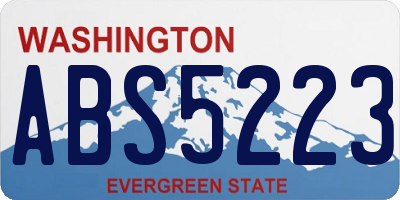 WA license plate ABS5223