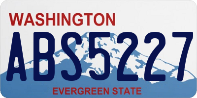 WA license plate ABS5227