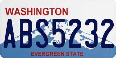 WA license plate ABS5232