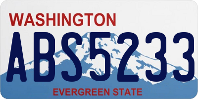 WA license plate ABS5233