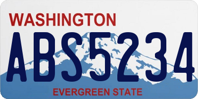 WA license plate ABS5234