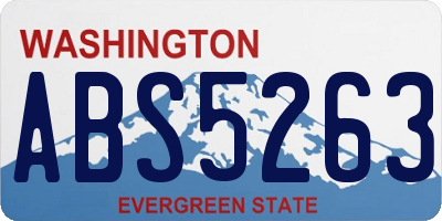 WA license plate ABS5263