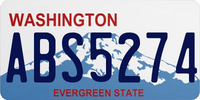 WA license plate ABS5274