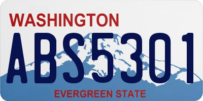 WA license plate ABS5301