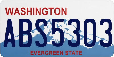 WA license plate ABS5303