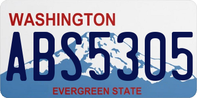 WA license plate ABS5305