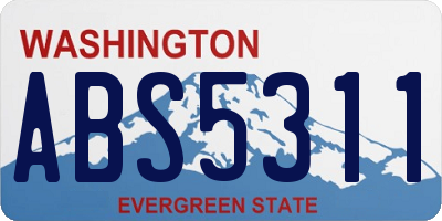 WA license plate ABS5311