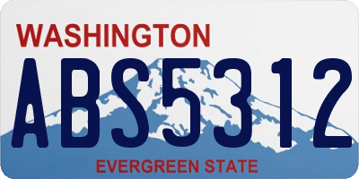 WA license plate ABS5312