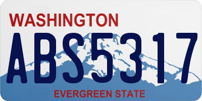 WA license plate ABS5317