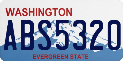 WA license plate ABS5320