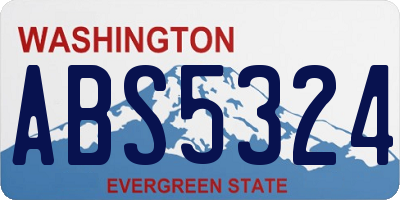 WA license plate ABS5324