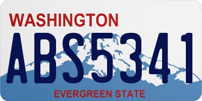 WA license plate ABS5341