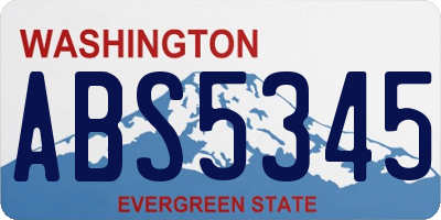 WA license plate ABS5345
