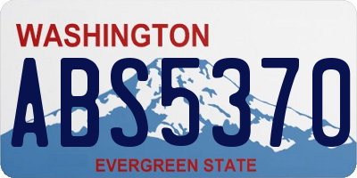 WA license plate ABS5370